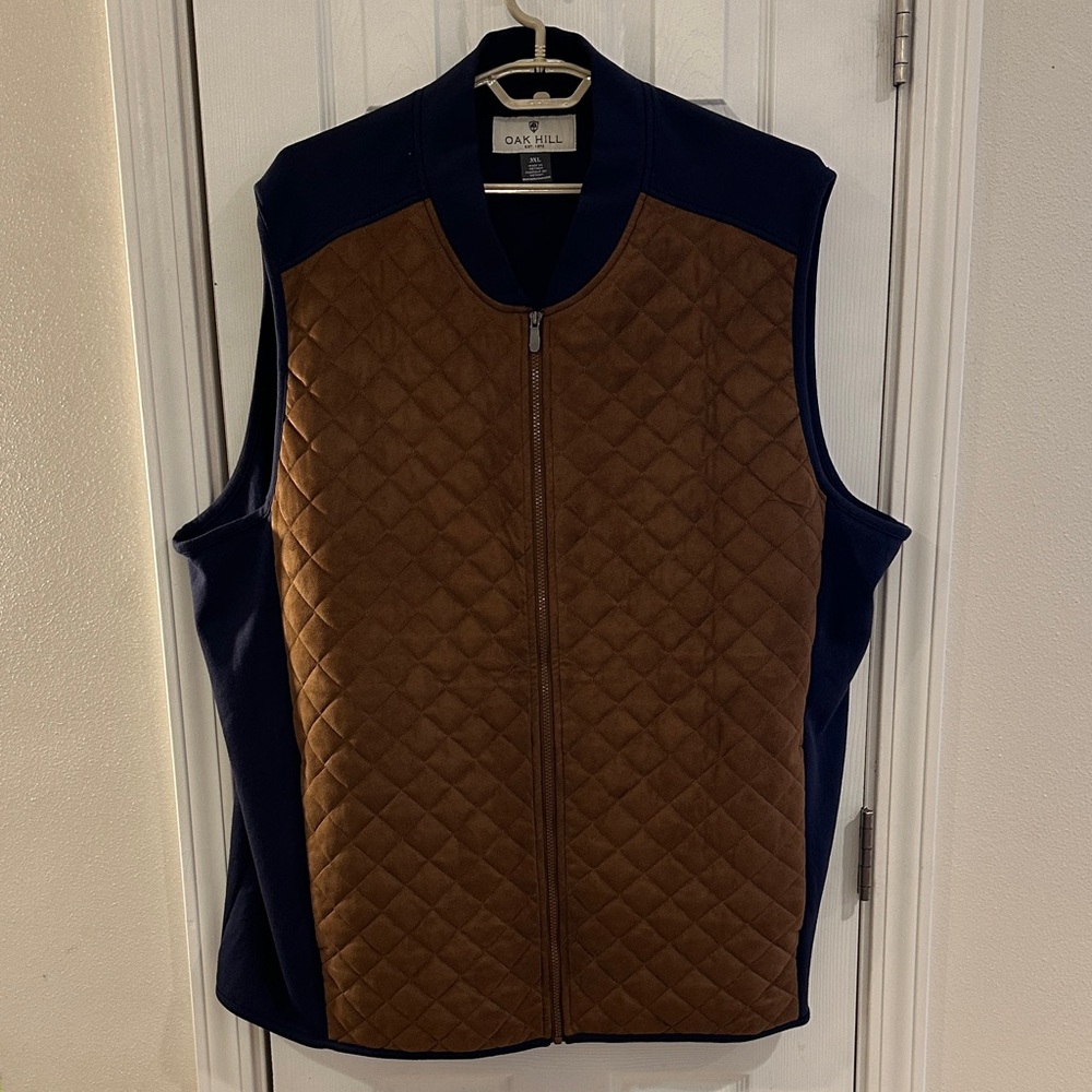 Oak Hill Quilted Vest Blue and Brown Size 3XL